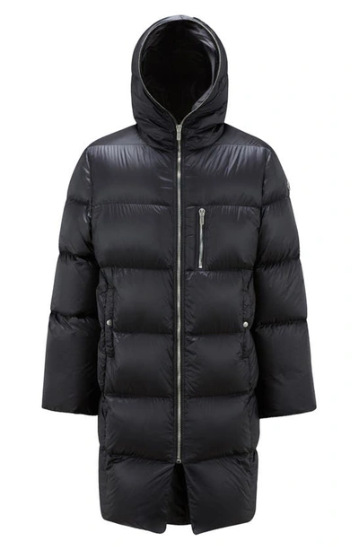 Shop Rick Owens X Moncler Hooded Down Coat In 999 Black