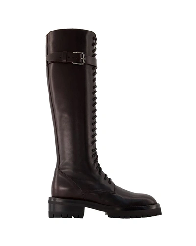Shop Ann Demeulemeester Lijsbet Boots -  - Leather - Burgundy In Black