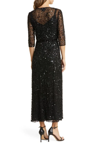 Pisarro Nights Beaded Cocktail Dress With Bolero In Black