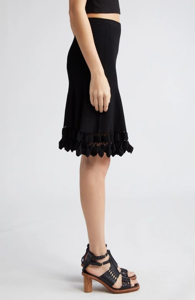 Shop Ulla Johnson Danica Cutwork Hem Rib Skirt In Noir