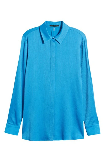 Shop Kobi Halperin Crinkle Texture Button-up Shirt In Ocean