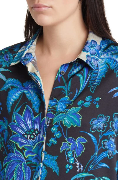 Shop Kobi Halperin Floral Button-up Shirt In Ocean Multi