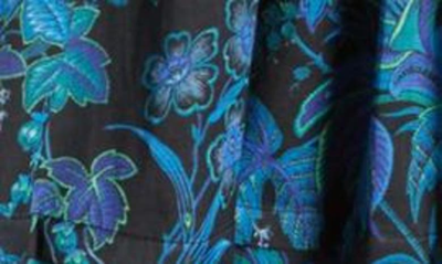 Shop Kobi Halperin Tropical Print Long Sleeve Fit & Flare Dress In Ocean Multi