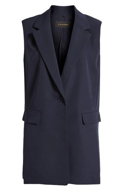 Shop Kobi Halperin Stretch Twill Longline Vest In Navy