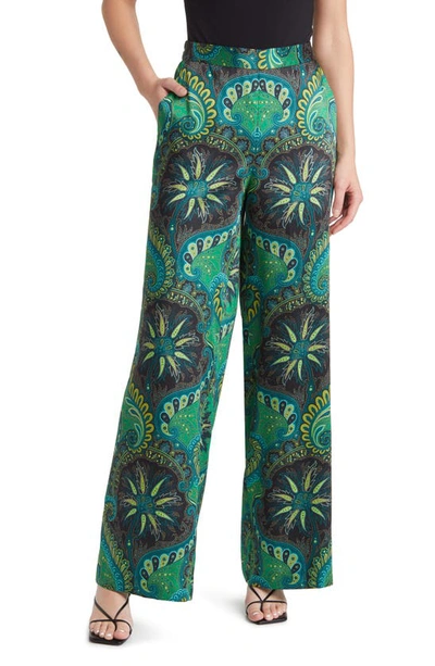 Shop Kobi Halperin Paisley Print Wide Leg Pants In Ivy Multi