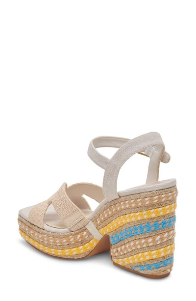 Shop Dolce Vita Cale Woven Raffia Platform Sandal In Citrus Multi Raffia