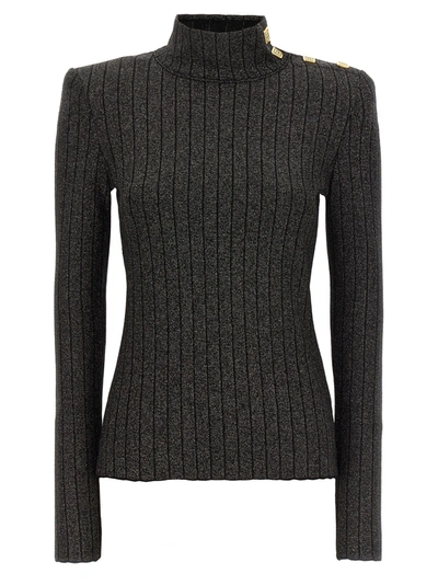 Shop Balmain Lurex Sweater Sweater, Cardigans Black