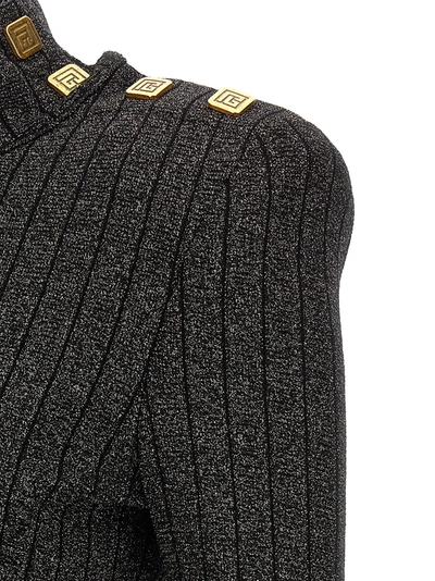 Shop Balmain Lurex Sweater Sweater, Cardigans Black