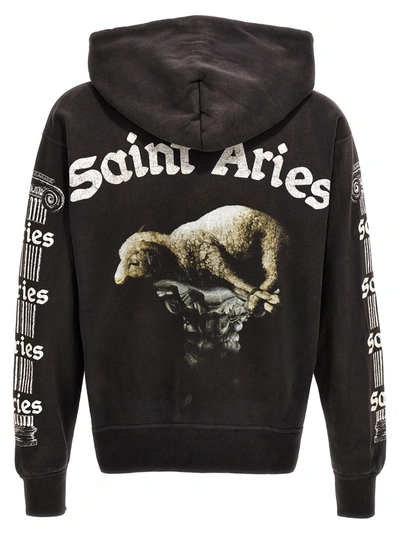Shop Saint Mxxxxxx X Aries Hoodie Sweatshirt Black