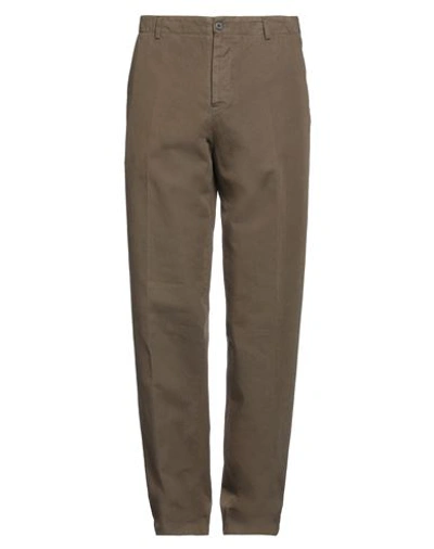 Shop Boglioli Man Pants Dark Green Size 42 Cotton, Linen