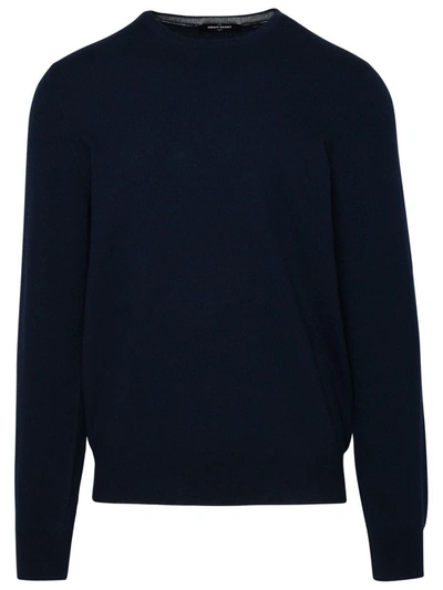 Shop Gran Sasso Blue Cashmere Sweater