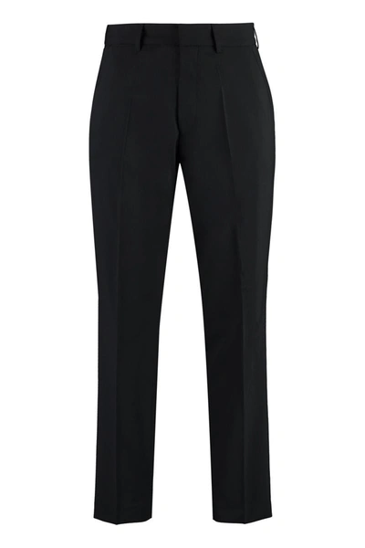 Shop Hugo Boss Boss Wool Blend Trousers In Black