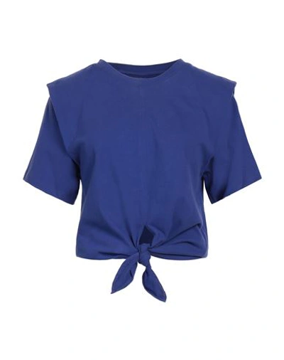 Shop Isabel Marant Woman T-shirt Bright Blue Size L Cotton