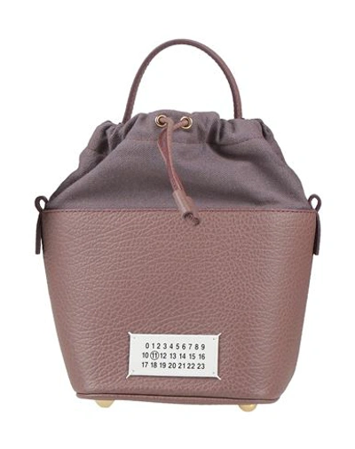 Shop Maison Margiela Woman Handbag Mauve Size - Bovine Leather, Cotton, Polyester, Brass, Zinc In Purple