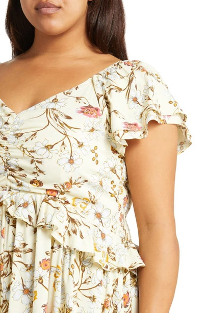 Nordstrom Matching Family Moments Floral Ruffle Midi Dress In Yellow Frost Boho Blooms