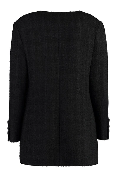 Shop Gucci Tweed Jacket In Black