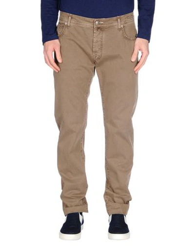 Shop Jacob Cohёn Man Pants Khaki Size 35 Cotton, Elastane In Beige