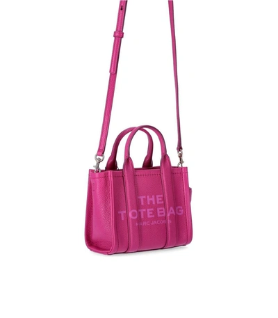 Shop Marc Jacobs The Leather Crossbody Tote Lipstick Pink Bag In Fucsia