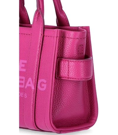 Shop Marc Jacobs The Leather Crossbody Tote Lipstick Pink Bag In Fucsia