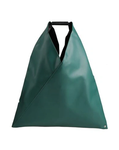 Shop Mm6 Maison Margiela Woman Handbag Dark Green Size - Textile Fibers