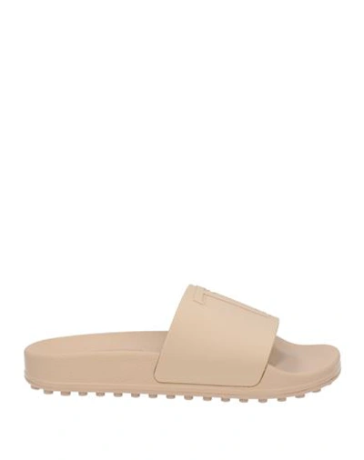 Tod's Man Sandals Beige Size 8 Rubber In Beige