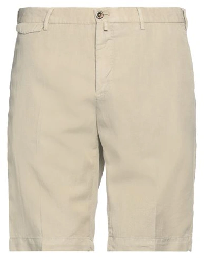 Shop Pt Torino Man Shorts & Bermuda Shorts Sand Size 42 Lyocell, Linen, Cotton In Beige