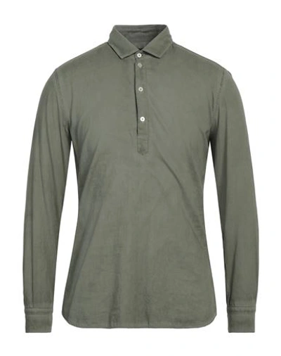 Shop Messagerie Man Shirt Military Green Size 17 Cotton