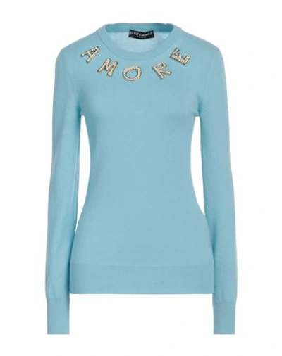 Shop Dolce & Gabbana Woman Sweater Sky Blue Size 8 Cashmere