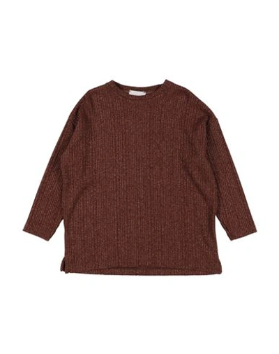 Mariuccia Toddler Girl Sweater Brown Size 4 Polyester, Metallic Fiber, Elastic Fibres In Brown