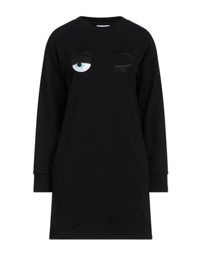Shop Chiara Ferragni Woman Mini Dress Black Size M Cotton