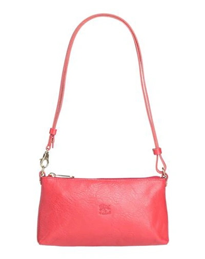 Shop Il Bisonte Woman Shoulder Bag Red Size - Soft Leather