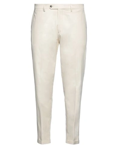 Shop Michele Carbone Man Pants Cream Size 31 Cotton, Elastane In White