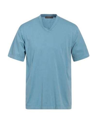 Shop Daniele Fiesoli Man T-shirt Sky Blue Size Xl Cotton