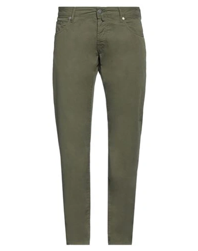 Incotex Man Pants Military Green Size 35 Cotton In Green
