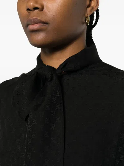Palm Angels Black Silk Blouse In Black