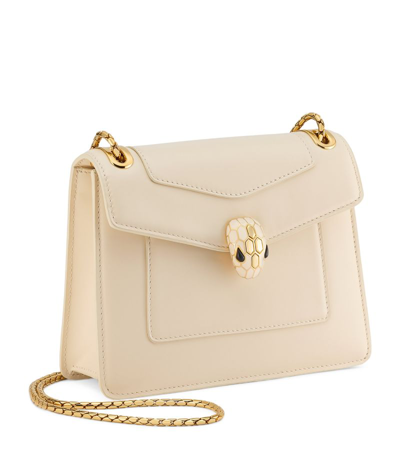 Shop Bvlgari Leather Serpenti Forever Cross-body Bag In White