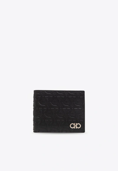 Ferragamo Bi-fold Leather Wallet In Black