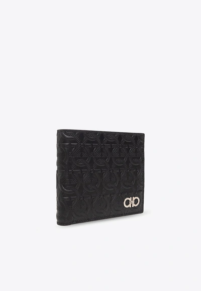 Ferragamo Bi-fold Leather Wallet In Black