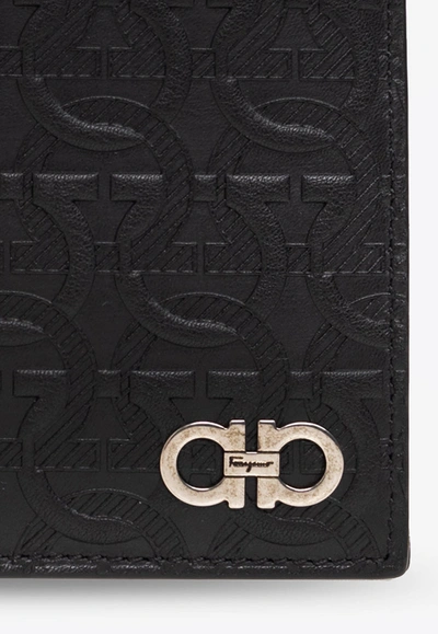 Ferragamo Bi-fold Leather Wallet In Black