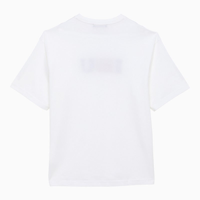 Shop Acne Studios White Crew Neck T-shirt With Logo Print Men