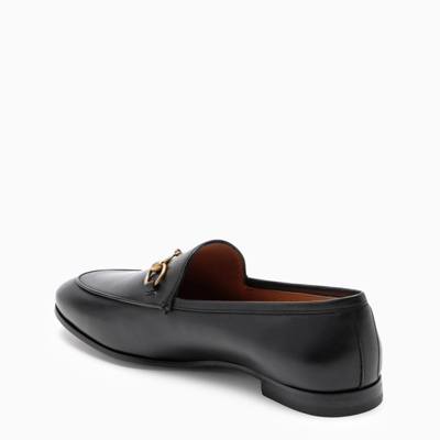 Shop Gucci Black Leather Jordaan Loafers Women