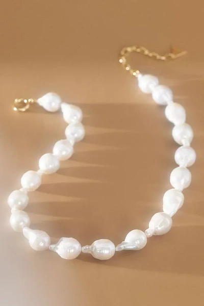 Shop Serefina Baroque Pearl Necklace In White