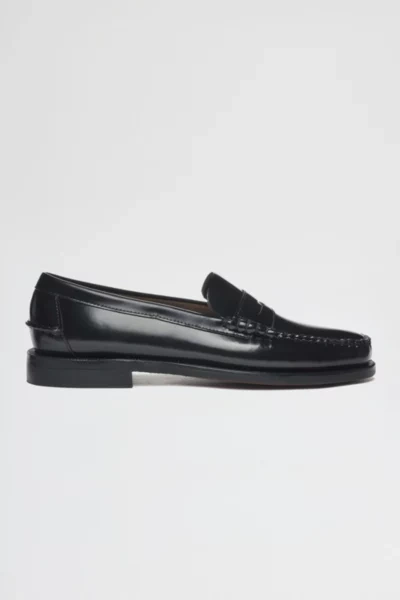 Sebago Round Toe Slip-on Moccasins With Cut-out Upper Design In Black