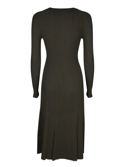 P.a.r.o.s.h Ribbed-knit Green Dress In Green