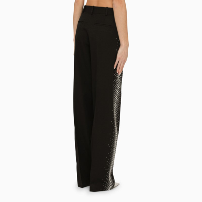 Shop Attico The  Black Wool Jagger Trousers With Thermostrass Women