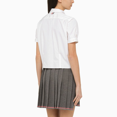 Shop Thom Browne White Cotton Shirt With Bow Women