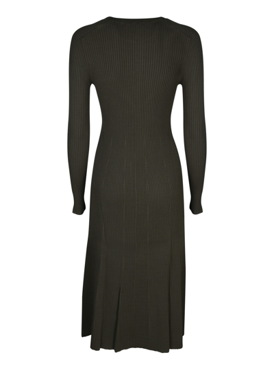 P.a.r.o.s.h Ribbed-knit Green Dress In Green