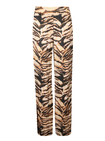 Shop Roberto Cavalli Tiger Print Trousers In Multi