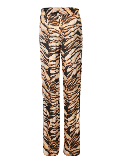 Roberto Cavalli High-waisted Tiger-print Trousers In Multi