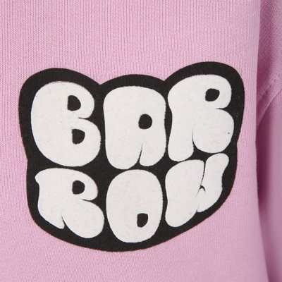 Shop Barrow Pink Sweatshirt For Kids With Logo And Print